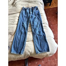 Denim Forum The Farrah Hi-Rise Wide Leg Jeans Blue Waist 27 picture