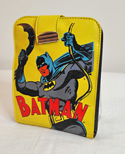 Vintage 1966 Batman & Robin Yellow/Black Plastic Bifold Wallet Strap, Card Slots picture