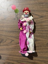 Vintage Collectible Clown Dolls / Figurines, Ceramic Lot Of 4 picture