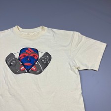 Hanes Beefy-T Graphic T-Shirt Mens L Cream Indigenous Mask Vintage Paper Thin picture