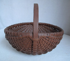 Antique Splint Melon Basket in Old Brown Paint picture