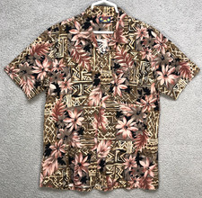 Vintage Hawaii Blues Hawaiian Shirt Mens Large 100% Cotton Short Sleeve Casual picture