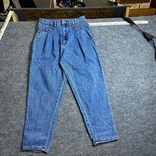 Forenza Jeans Womens Size 14 Blue High Waisted Pleated Mom Fit Tapered Cotton picture