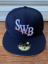 Scranton Wilkes-Barre RailRiders Hat Cap Fitted Size 7 Navy New Era 59FIFTY MiLB picture