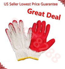 WHOLESALE 300 Pairs Red Latex Rubber Palm Coated Work Gloves picture