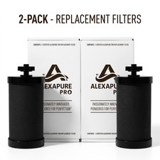 2 Pack Alexapure PRO 2387 Replacement Water Filter Black picture