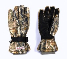 REDCOAT Mens Woodland Camo Fleece-lined Winter Gloves with Goatskin Leather Palm picture