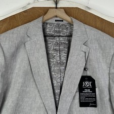 Joseph Abboud Blazer Mens 52L Gray 2 Button 100% Linen Jacket Slim Fit NWT NEW picture