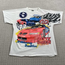 VTG 1996 Bobby Hamilton #43 STP NASCAR Size XL Richard Petty Racing AOP Tshirt picture