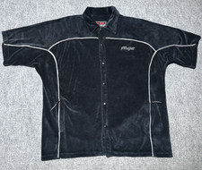 FUBU Sport Velour Snap Front Shirt Black Men XL Vintage 90s Streetwear Y2K picture