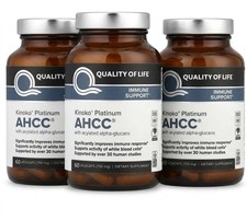 3 Pack Quality of Life Labs Kinoko Platinum AHCC 750 mg - 60 Capsules Each picture