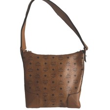 $998 MCM Women's Brown Klara Monogram Medium Visetos Leather Shoulder Hobo Bag picture