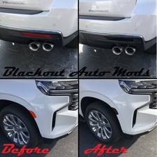 2021-24 Chevy Tahoe Front Rear Reflector Blackout Light Kit Smoke Vinyl Overlay picture