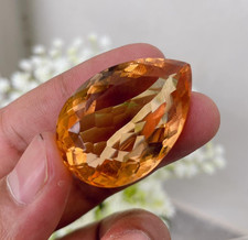 98.66 Ct Peach Topaz Pear Cut Gemstone Brazil Origin Eye Clean Loose Gemstone picture