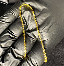 18 K Yellow Gold 2MM 7.5 inch twisted Cuban bracelet picture