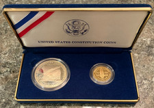 1987 U.S. Constitution Bicentennial Silver Dollar - $5 Gold Half Eagle picture