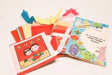 Vintage 1980s Childcraft Origami Paper Lot Japan Instructions Color Folding picture