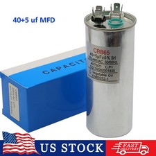 40/5 uF 40+5 MFD Capacitor 370 or 440 VAC Dual Run Capacitor AC Universal picture