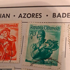 Austria 70 g Green People Design Used Postage Stamp Handstamped Cancel picture