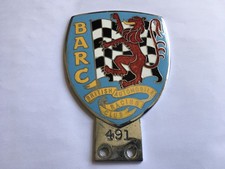 C1948-50 VINTAGE BARC BRITISH AUTOMOBILE RACING CLUB No491 ENAMEL CAR BADGE picture