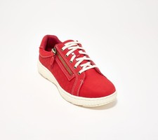 Clarks Collection Perforated Leather Sneaker -Caroline Ayla Cherry 7.5/M New picture