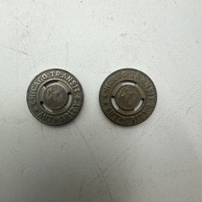 VINTAGE CHICAGO TRANSIT AUTHORITY CTA TOKENS - LOT OF 2 picture
