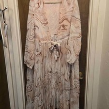 Torrid beige marble print wrap maxi dress, size 2 picture