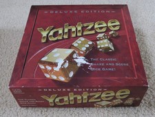 Vintage 1997 Milton Bradley Yahtzee Deluxe Edition Gold Dice Board Game Preowned picture