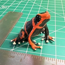 Frog-Toymany Black & Orange Poison-Dart Frog Figurine Toy Collectible picture