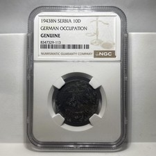 1943BN Serbia 10D German Occupation  NGC Genuine picture