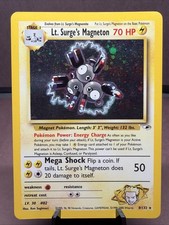 Pokemon TCG Lt. Surge's Magneton 8/132 Gym Heroes Holo Rare VTG WOTC MP picture