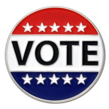 PinMart's Vote Patriotic Political Election American Flag Enamel Lapel Pin picture