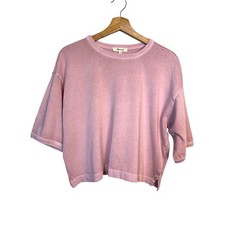 Madewell Relaxed Boxy Tee Small Sunwashed Pink Drop Shoulders Minimal Cotton NWT picture
