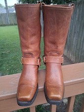 WOMENS VINTAGE FRYE 700 O RING  COGNAC LEATHER SQUARE TOE 12