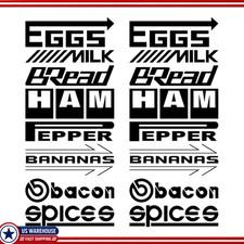 16 Pcs Funny Car Sponsor Vinyl Sticker Set, 7 Inches, Black, Eggs MiColor: Black picture