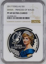 2017 Diana Princess of Wales 1961-1997 NGC PF69 Ultra Cameo Low Mint 1961 RARE picture