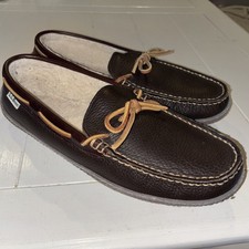 Big Sale✅L.L.Bean Men's Leather Double-Sole Slippers, Shearling-Lined, Medium picture