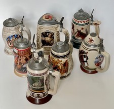 Anheuser Busch Collectors Club Budweiser Beer Stein Lot Collection Set of 7 picture