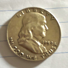 1959 Franklin Half Dollar 50C Bugs Bunny Variety Business Strike Philadelphia picture