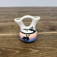 Southwest Navajo Pottery Ceramic Wedding VaseSigned Blk H2O picture