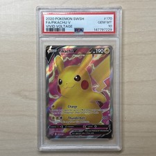 PIKACHU V 2020 POKEMON VIVID VOLTAGE 170/185 ULTRA RARE FULL ART PSA 10 Q3963-3 picture