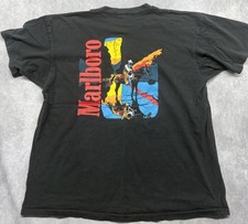 Vintage Marlboro Cowboy Pocket T-Shirt XL Black Delta Made in USA Graphic Tee picture