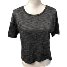 Lululemon Run It Out Tee Heathered Black Short Sleeve Activewear Gym Workout picture
