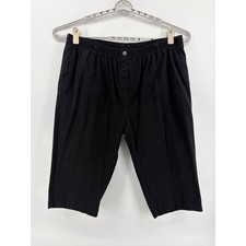 Woman Within Black 100% Cotton Elastic Waist Capri Pants Plus Size 28W picture