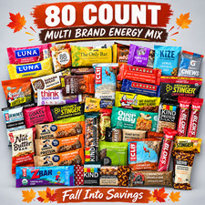 80 MULTI BRAND ENERGY & PROTEIN BAR PACK LUNA/clif/kind/rx/nature valley sport picture