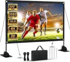 120inch Projector Screen with Stand: Portable Projector Screen Outdoor Indoor picture