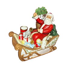 Vintage Schmid Santa and Sleigh Music Box Figurine Gordon Fraser Christmas 1987 picture
