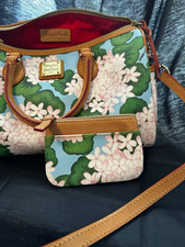 Dooney & Bourke Floral Zip Satchel, Medium Multicolor w/ Strap & Coin Purse picture