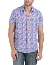 NWT Robert Graham Men’s Linen Blend Teigen Short Sleeve Shirt, Multicolor, Sz S picture