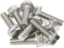 M8-1.25 x 35mm Flanged Hex Head Bolts Flange Hexagon Screw Stainless Steel 10Pcs picture